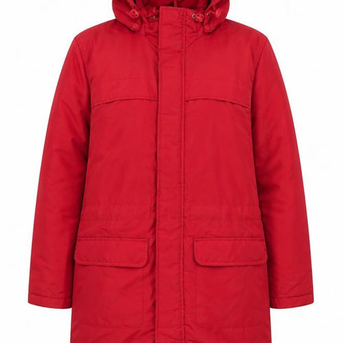 Cotton Traders Women’s Red Parka Jacket Size S Hooded Water Resistant