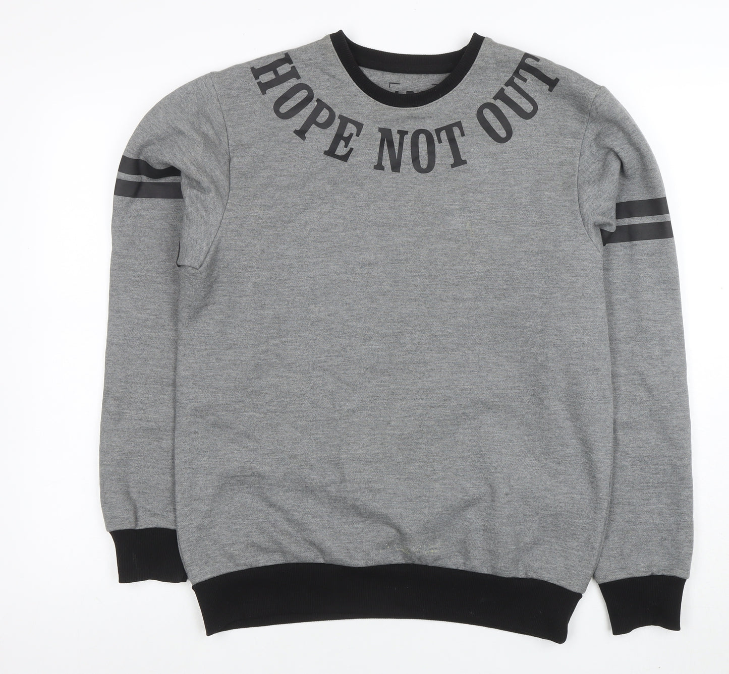 Hope Not Out Men's Grey Crew Neck Graphic Sweatshirt M