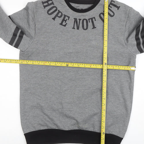Hope Not Out Men's Grey Crew Neck Graphic Sweatshirt M