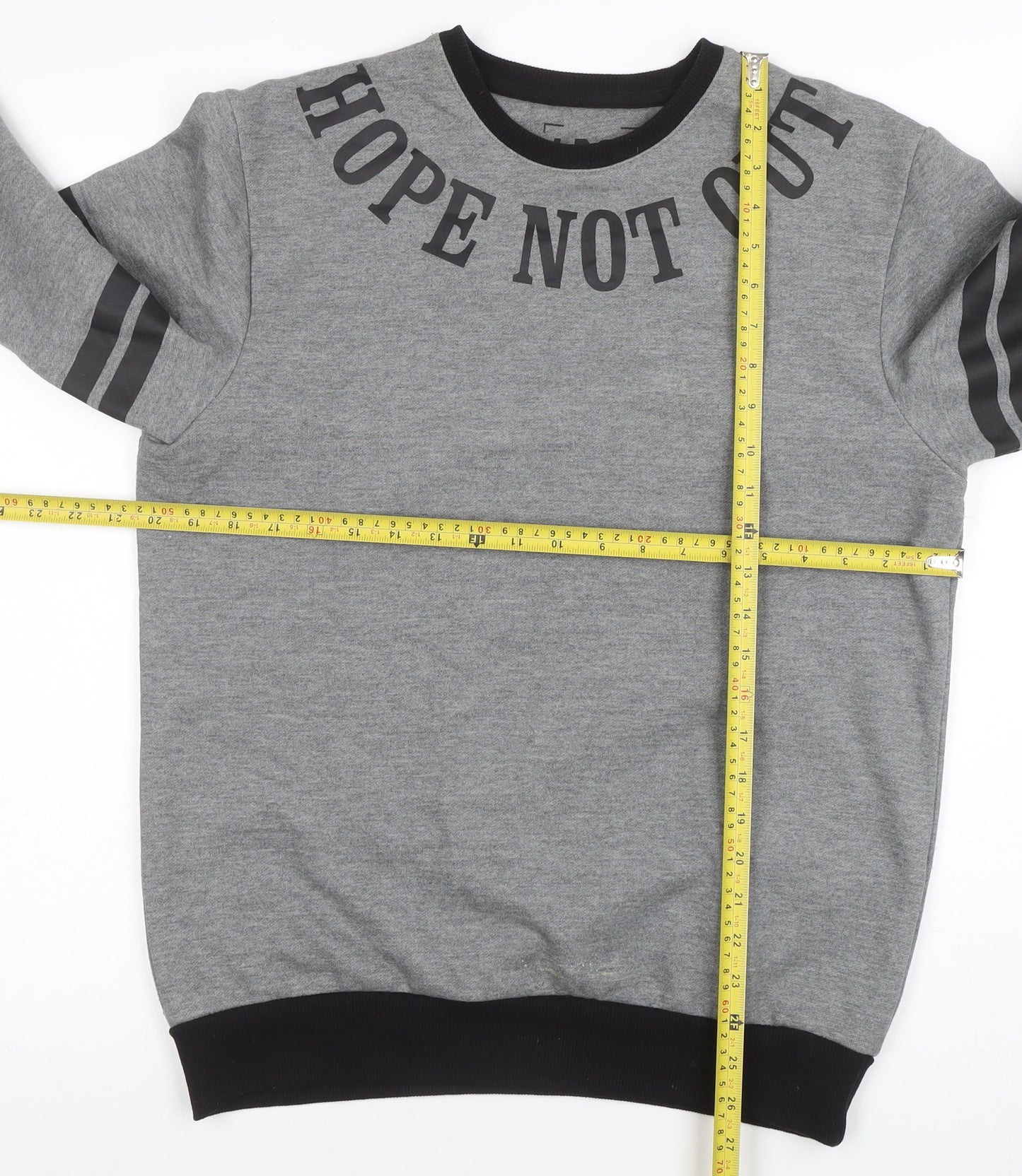 Hope Not Out Men's Grey Crew Neck Graphic Sweatshirt M
