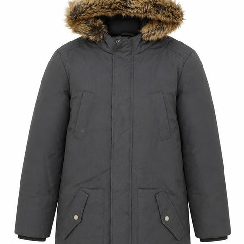 FatFace Girls Grey 12-13 Years Hooded Faux Fur Trim Winter Parka Coat