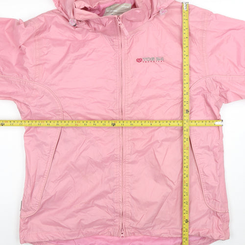 TOG24 Womens Pink Hooded Lightweight Waterproof Jacket Size 16