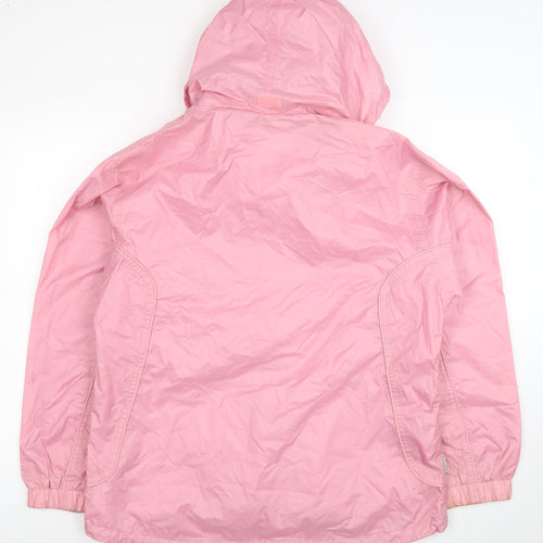 TOG24 Womens Pink Hooded Lightweight Waterproof Jacket Size 16