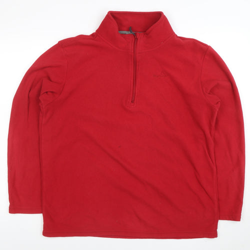 Peter Storm Men's Red Fleece Sweatshirt M 1/4 Zip Pullover Outdoor