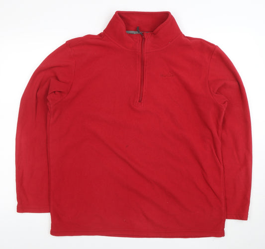 Peter Storm Men's Red Fleece Sweatshirt M 1/4 Zip Pullover Outdoor