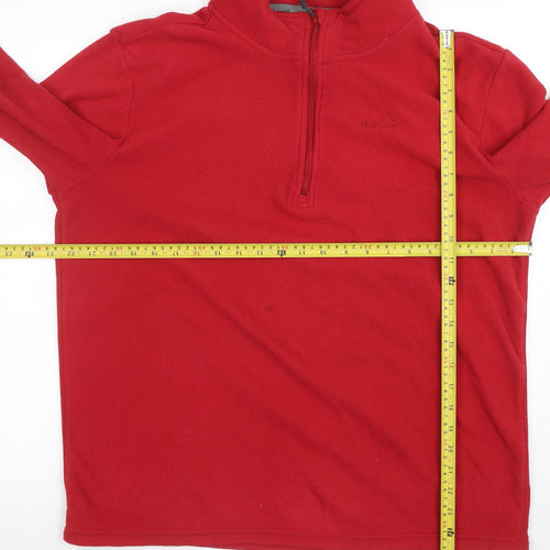 Peter Storm Men's Red Fleece Sweatshirt M 1/4 Zip Pullover Outdoor