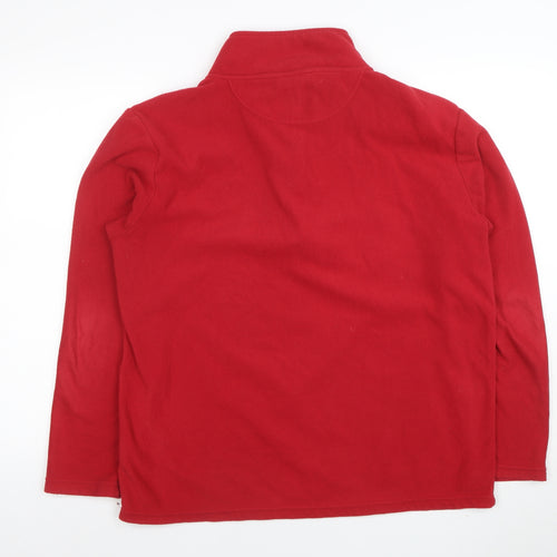 Peter Storm Men's Red Fleece Sweatshirt M 1/4 Zip Pullover Outdoor