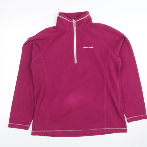 Craghoppers Women’s Pink 1/4 Zip Fleece Sweatshirt UK 12