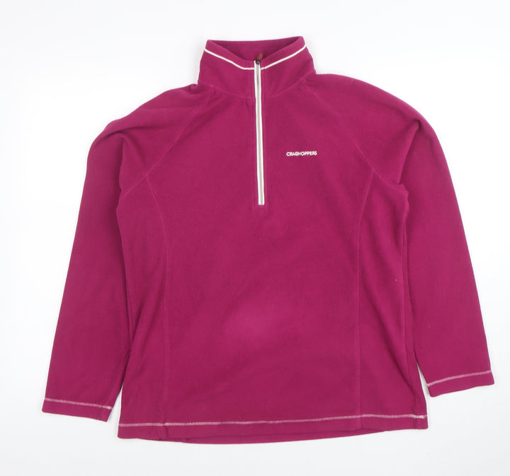 Craghoppers Women’s Pink 1/4 Zip Fleece Sweatshirt UK 12