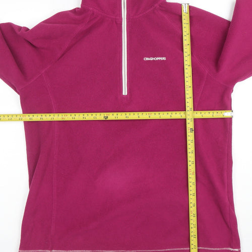 Craghoppers Women’s Pink 1/4 Zip Fleece Sweatshirt UK 12