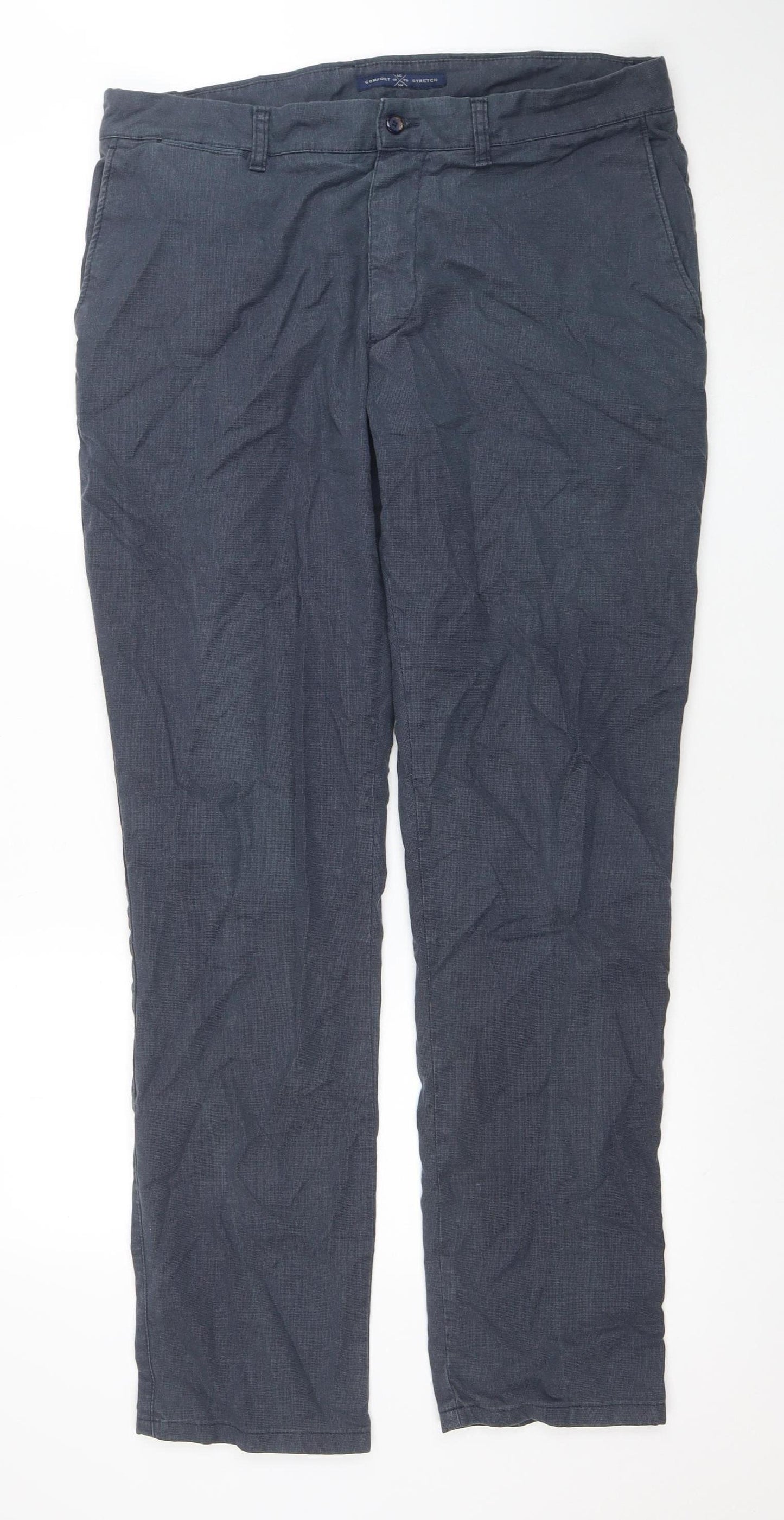 Barley Cool Max-ES Men's Blue Chino Trousers Size 38 Comfort Stretch