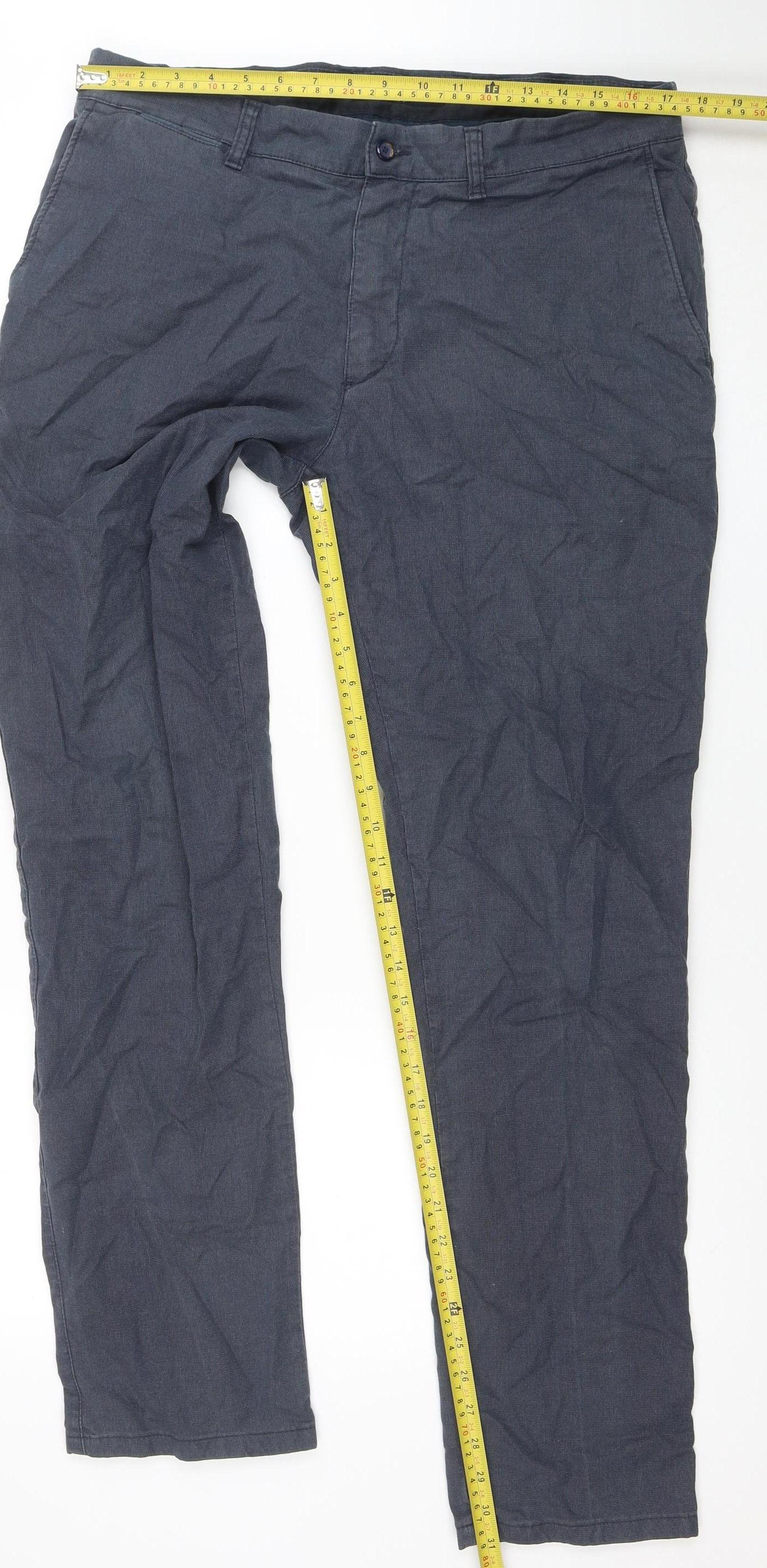 Barley Cool Max-ES Men's Blue Chino Trousers Size 38 Comfort Stretch