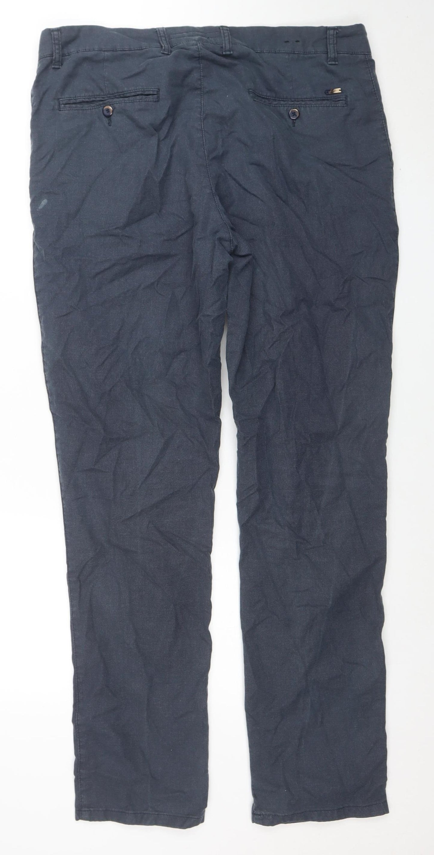 Barley Cool Max-ES Men's Blue Chino Trousers Size 38 Comfort Stretch