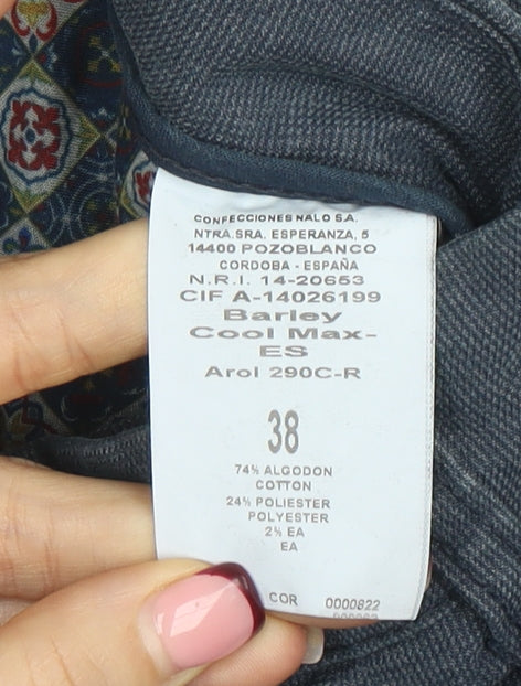 Barley Cool Max-ES Men's Blue Chino Trousers Size 38 Comfort Stretch