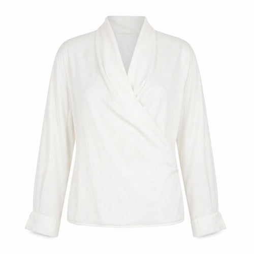 Gold by Michael H Women’s White Wrap Blouse Size 14 Long Sleeve