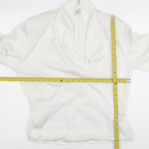 Gold by Michael H Women’s White Wrap Blouse Size 14 Long Sleeve