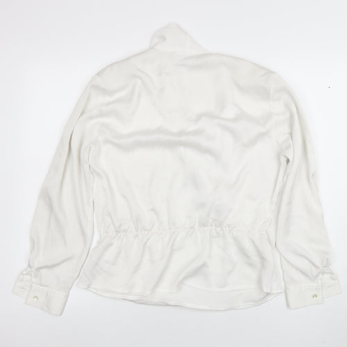 Gold by Michael H Women’s White Wrap Blouse Size 14 Long Sleeve