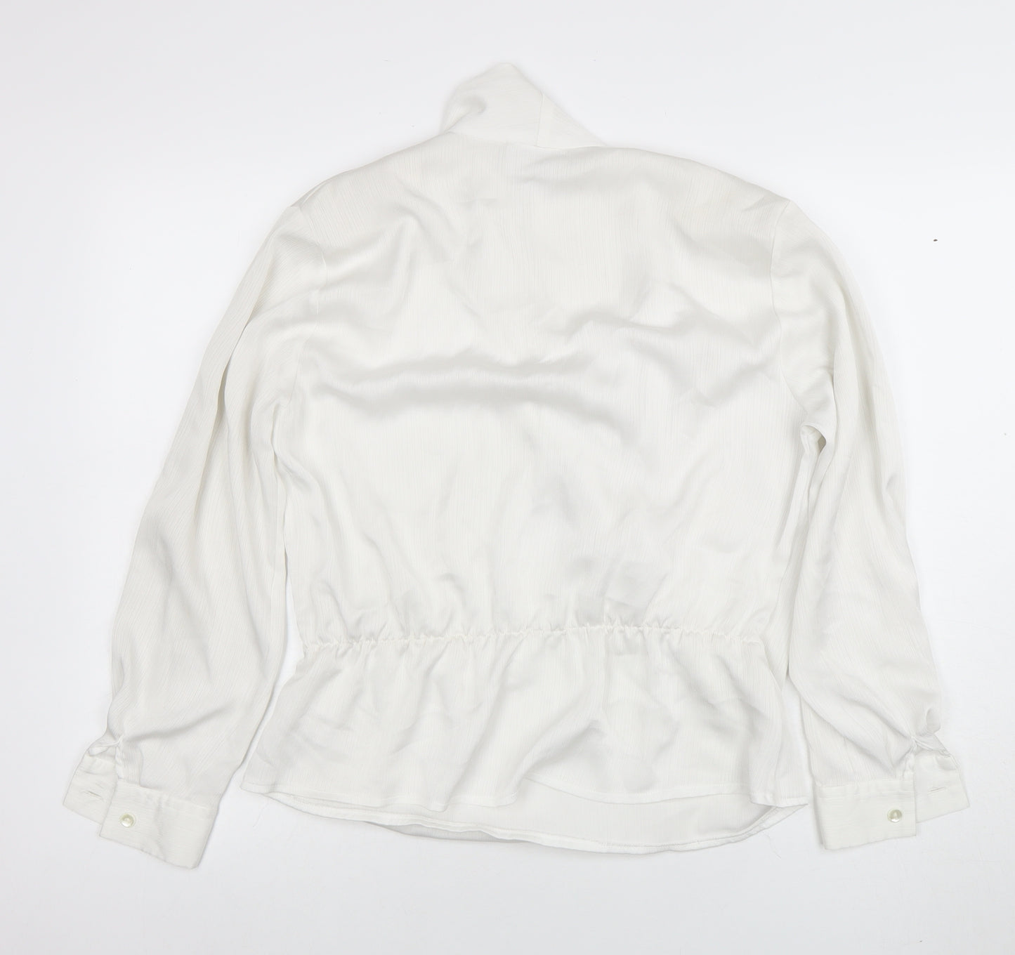 Gold by Michael H Women’s White Wrap Blouse Size 14 Long Sleeve