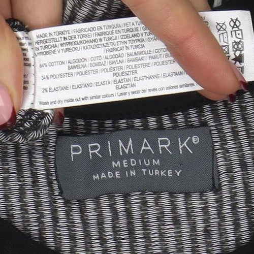 Primark Men's Grey Striped Short Sleeve Crew Neck T-Shirt Size M