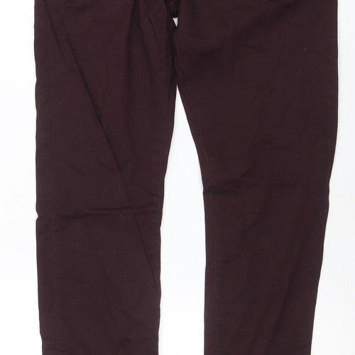 Zeenzo Men's Brown 32R Straight Fit Stretch Jeans