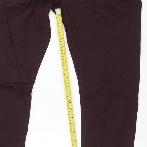 Zeenzo Men's Brown 32R Straight Fit Stretch Jeans