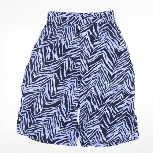 Marks and Spencer Women’s Blue Animal Print Cropped Trousers Size 10