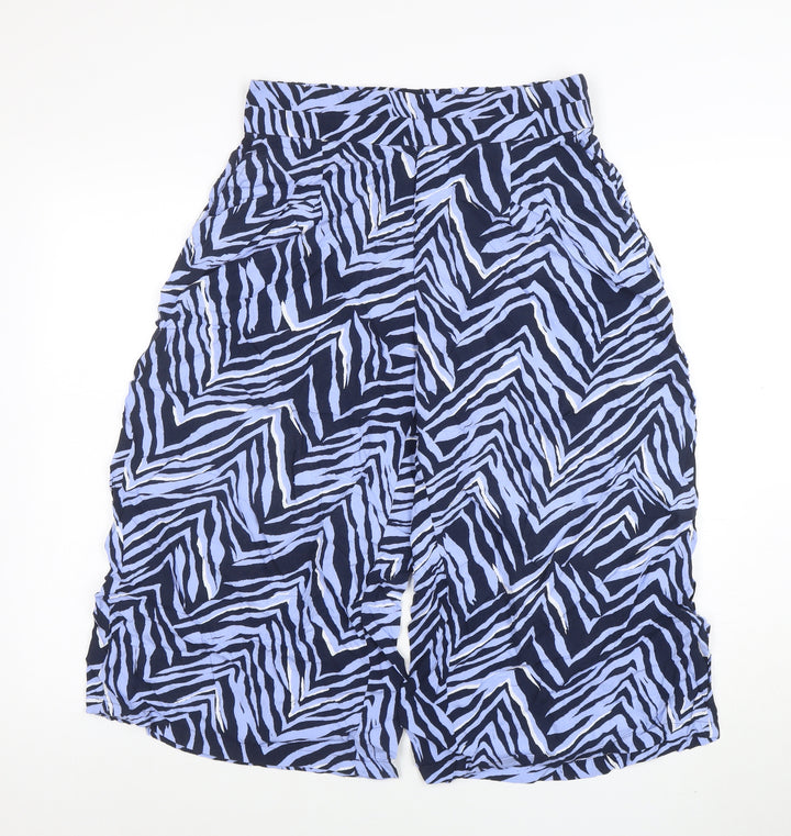 Marks and Spencer Women’s Blue Animal Print Cropped Trousers Size 10