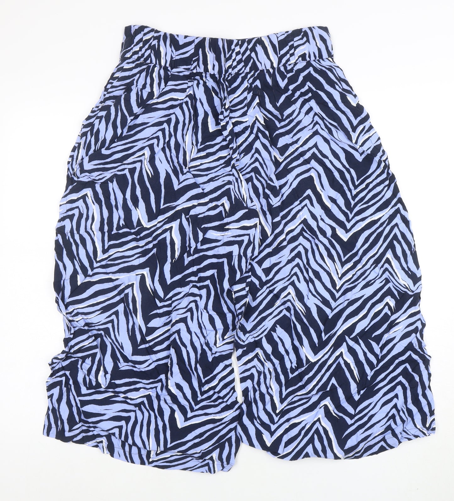 Marks and Spencer Women’s Blue Animal Print Cropped Trousers Size 10