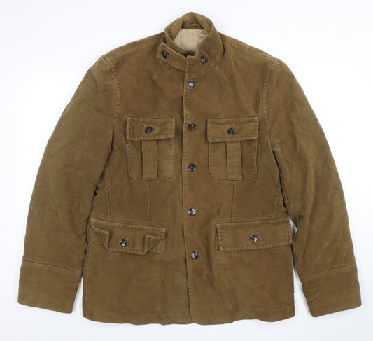 Next Men’s Brown Military Jacket Medium Cotton Canvas