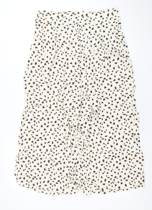 Marks and Spencer Women’s Animal Print Wide-Leg Viscose Trousers Size 12