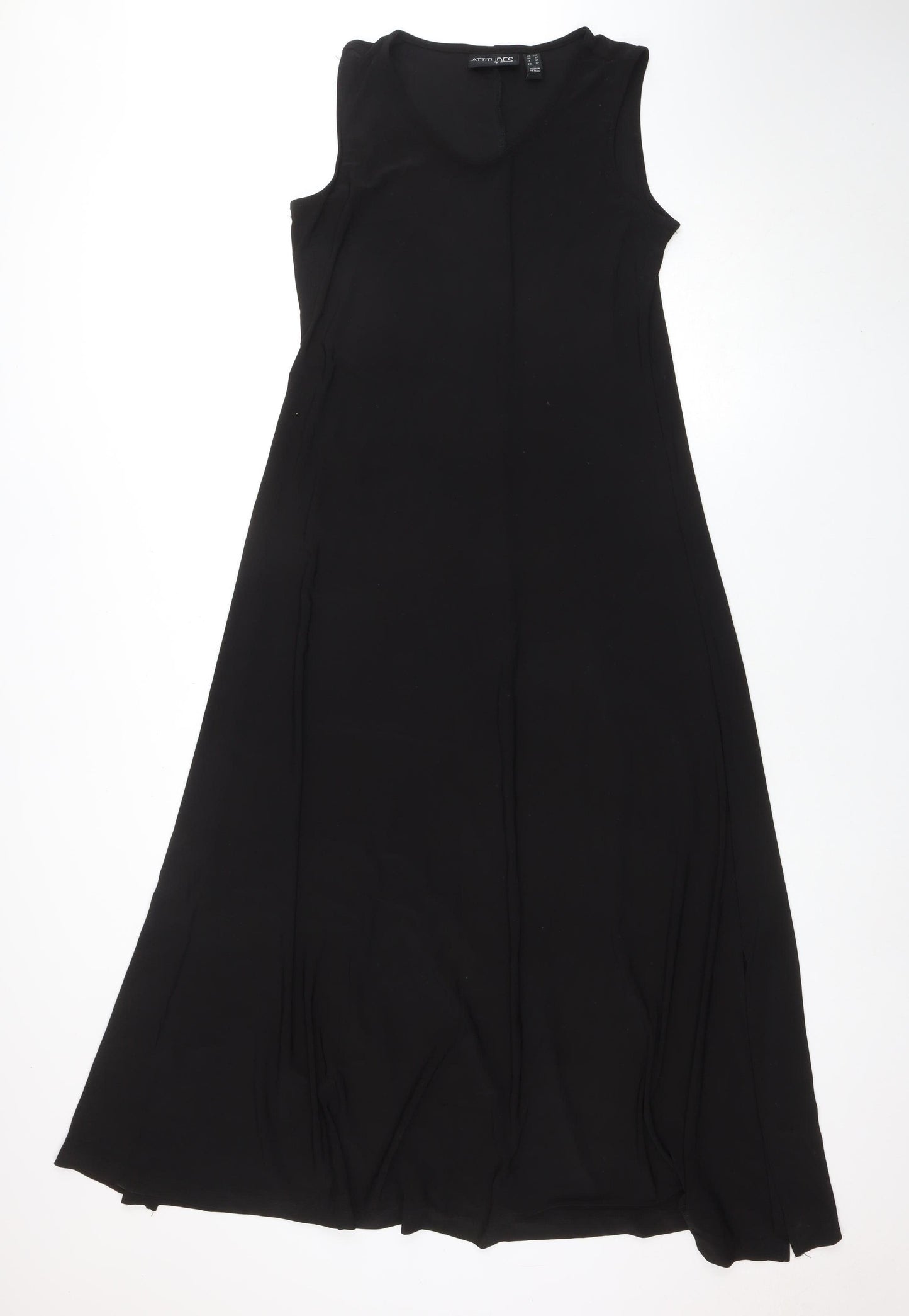 Attitudes by Renée Womens Black XS A-Line Sleeveless Jersey Maxi Dress