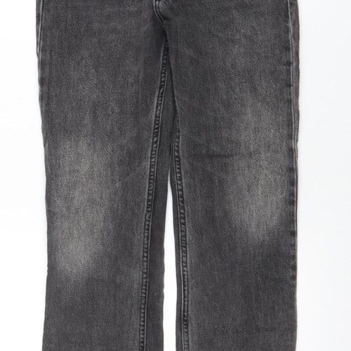 ZARA Women Grey Straight Leg Jeans Size 8 Cotton Denim