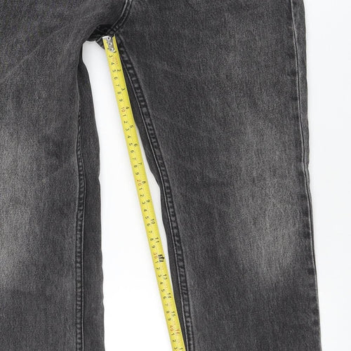 ZARA Women Grey Straight Leg Jeans Size 8 Cotton Denim