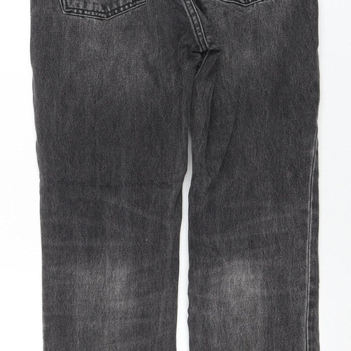 ZARA Women Grey Straight Leg Jeans Size 8 Cotton Denim