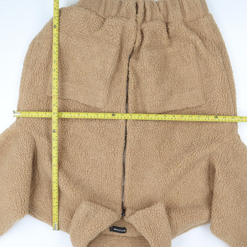 PrettyLittleThing Women Beige Fleece Bomber Jacket Size 8