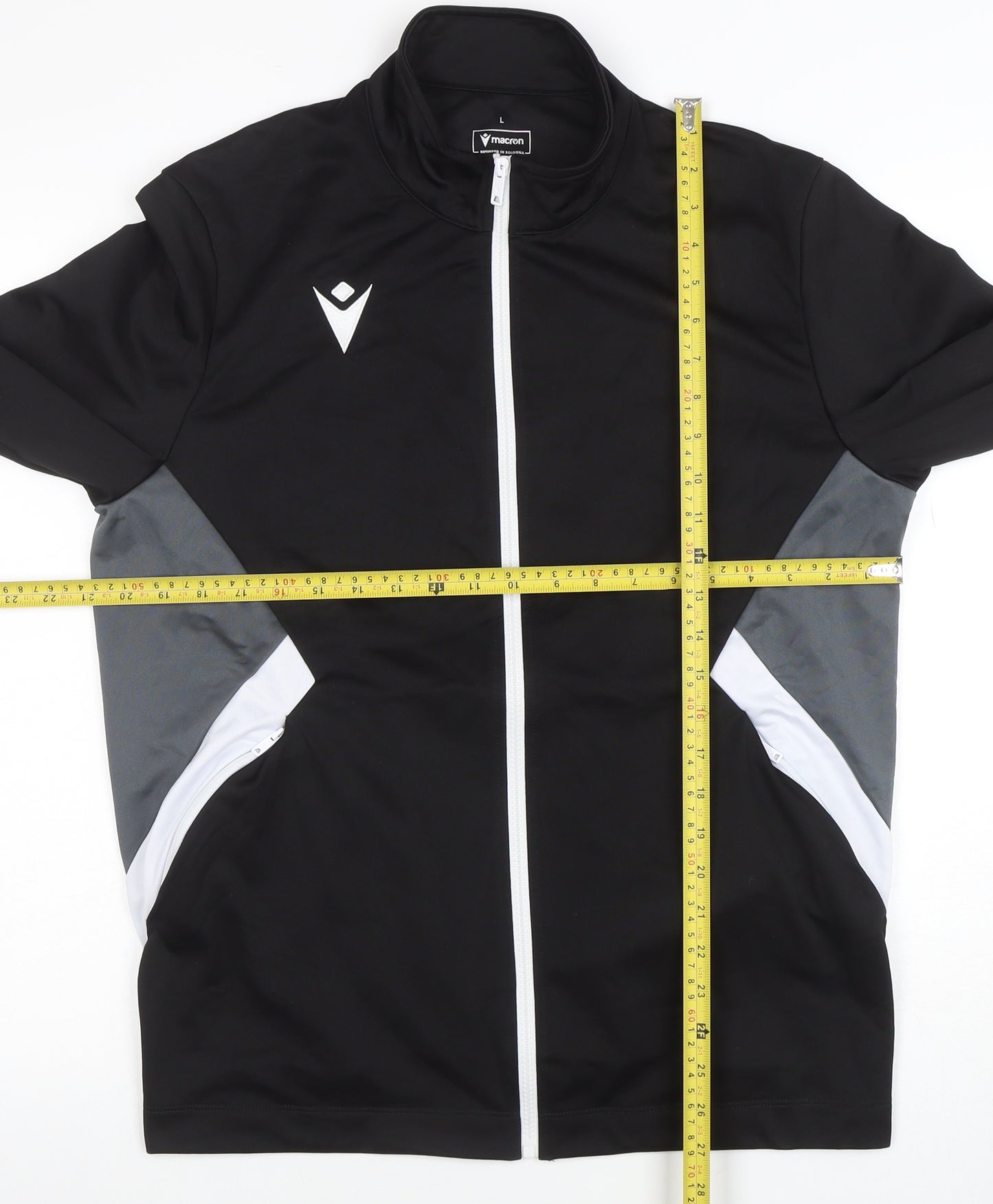 Macron Men's Black Full Zip Sports Sweatshirt L