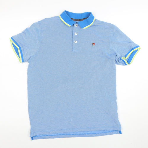 Jack & Jones Men's Blue Short Sleeve Polo Shirt Size S
