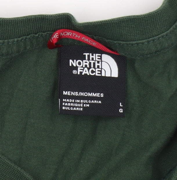 The North Face Men's Green Cotton Crew Neck Short Sleeve T-Shirt L
