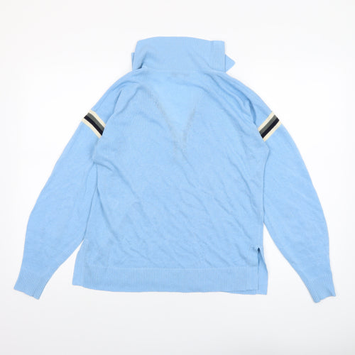 Next Women's Blue Collared Pullover Jumper Size S Lightweight Knit