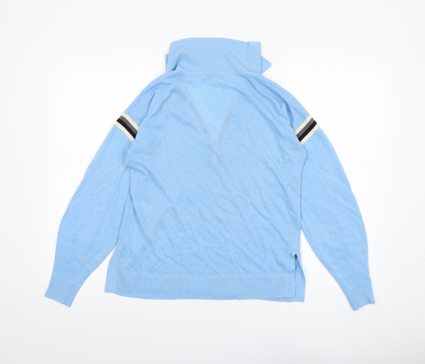 Next Women's Blue Collared Pullover Jumper Size S Lightweight Knit