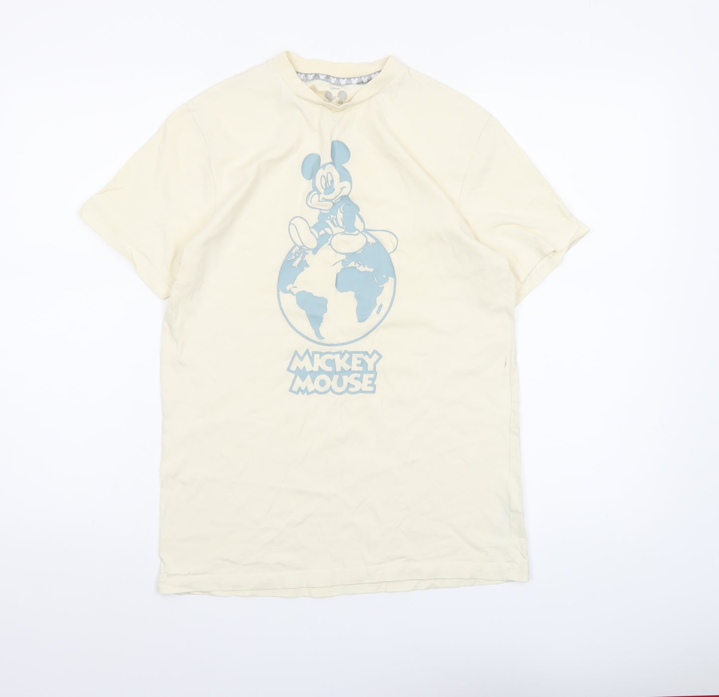 Disney Women’s Beige Mickey Mouse Graphic T-Shirt Short Sleeve Size S
