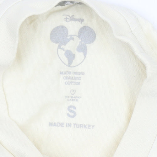 Disney Women’s Beige Mickey Mouse Graphic T-Shirt Short Sleeve Size S