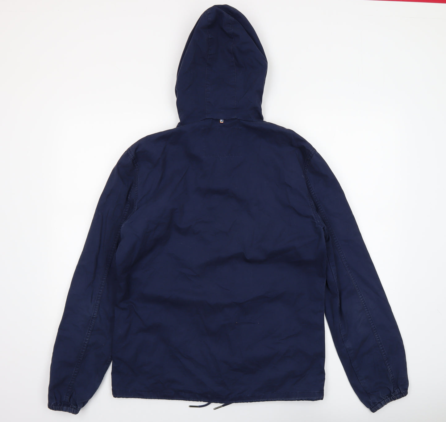 Pretty Green Men's Blue Hooded Cotton Windbreaker Jacket Size S