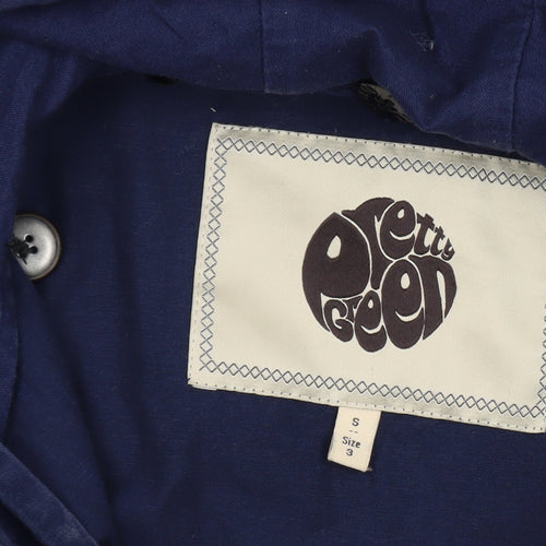 Pretty Green Men's Blue Hooded Cotton Windbreaker Jacket Size S
