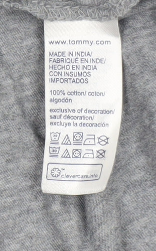 Tommy Hilfiger Women's Grey Relaxed Fit Cotton T-Shirt M
