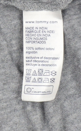 Tommy Hilfiger Women's Grey Relaxed Fit Cotton T-Shirt M