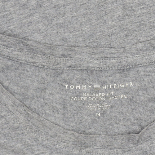Tommy Hilfiger Women's Grey Relaxed Fit Cotton T-Shirt M