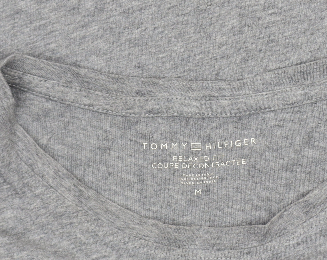 Tommy Hilfiger Women's Grey Relaxed Fit Cotton T-Shirt M