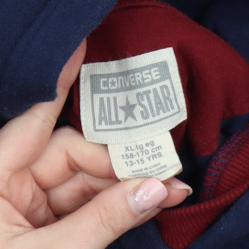 Converse All Star Boys Navy Pullover Hoodie XL 13-15 Years Cotton Blend