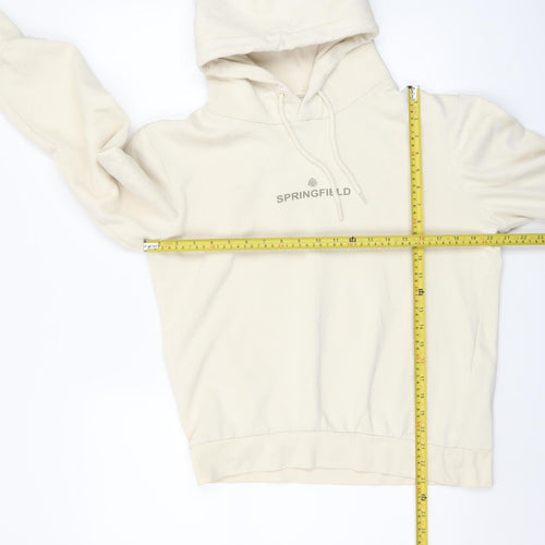 Springfield Women Ivory Pullover Hoodie Small Cotton Blend